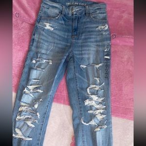 American eagle ripped high rise jeans